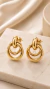 Brinco Elos Entrelaçados Maxi 3,5cm x 2,5cm ( Folheado a Ouro 18K e Ródio )