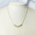 Colar Corrente Veneziana Zircônia Baguete Central Cristal Folheado a Ouro 18K