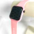 Relógio Quadrado Digital Rosa Claro Pulseira Silicone na internet