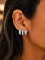 Brinco Trio Argola Redonda Base Reta 3 Fileira Zircônias ( Folheado a Ouro 18k e Ródio ) - comprar online