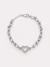 Pulseira Elos Tiffany Liso com Pingente Coração Vazado 2 Fileira Cravejada ( Folheado a Ouro 18K e Ródio ) na internet