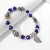 Imagem do Pulseira Esferas Azul Pingente Olho Grego com Detalhe de Mão de Fátima Pingente Central Diversos Folheado a Ródio
