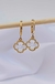 Brinco Argola Click Inspiração Trevo Acrílico 10mm Cristal Folheado a Ouro 18k na internet
