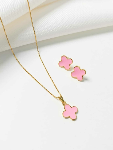 Conjunto Inspiração Rosa Veneziana Folheados a Ouro 18k - comprar online