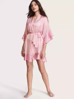 Victoria's Secret - Bata de seda rosa rayada en internet