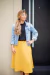Falda acampanada Pique mostaza. Mujer - comprar online