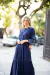 Vestido Folk crep Azul Marino - Cherry Boop