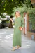 Vestido Folk Verde Militar. Mujer