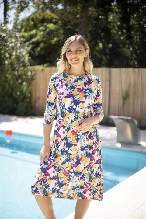 Vestido Pile Flower mix