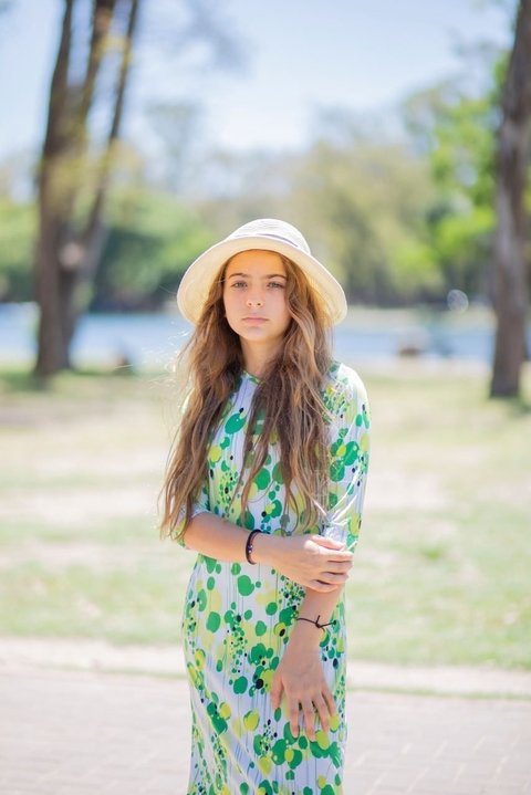 Vestido pile Bubble Green. Niñas
