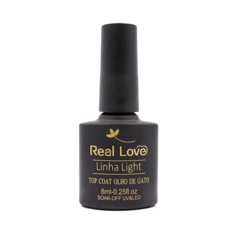 TOP COAT OLHO DE GATO LINHA LIGHT SOAK-OFF UV&LED 8ML - REAL LOVE
