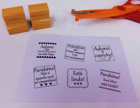 kit carimbos pedagogicos com 6 carimbos