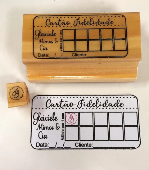 Carimbo cartão fidelidade+carimbo mini