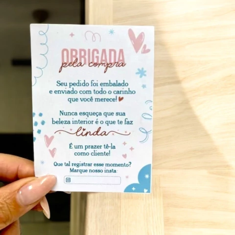 50 Cartões Personalizados de Agradecimento ao Cliente - comprar online
