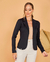 BLAZER COM GOLA E RECORTE FRONTAL - D'Vera Moda