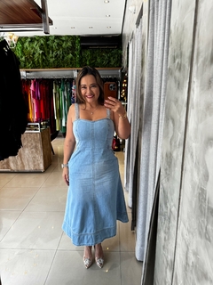 Vestido Razzo midi gode denim - comprar online