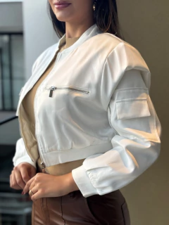 Jaqueta acetinada punho - comprar online