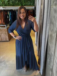 Imagem do Vestido suplex transpassado manga 3/4