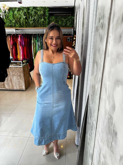 Vestido Razzo midi gode denim