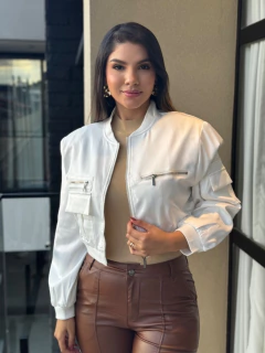 Jaqueta acetinada punho - comprar online