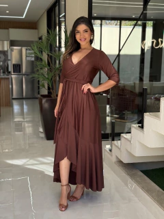 Imagem do Vestido suplex transpassado manga 3/4