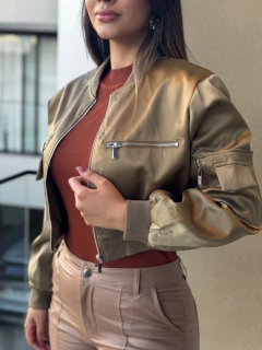 Jaqueta acetinada punho - comprar online