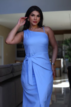 Vestido transpassado alfaiataria - comprar online