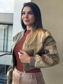 Jaqueta acetinada punho