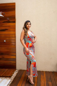 Vestido fluity estampado com bojo - Yamada Fashion