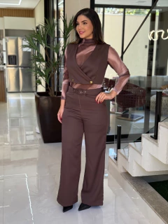 Conjunto de calça e colete botão