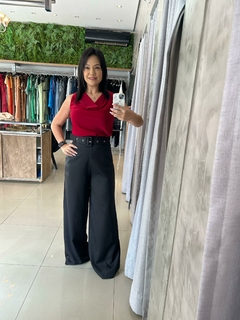 Calça pantalona alfaiataria cinto na internet