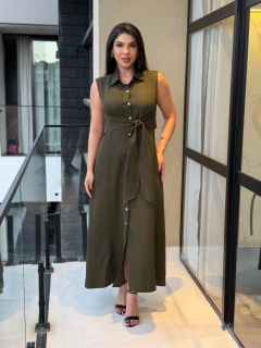 Vestido botões transpassado na internet