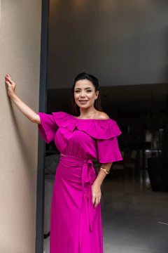 Conjunto saia transpassado e blusa