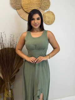 Vestido viscolinho com elástico atrás - loja online