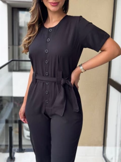 Macacão botões longo com faixa - comprar online