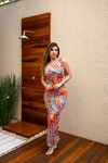 Vestido fluity estampado com bojo