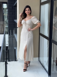 Vestido listras com forro - Yamada Fashion