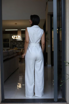 Macacão zíper frontal faixa