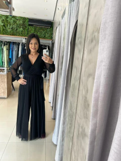 Imagem do Macacão tule manga longa