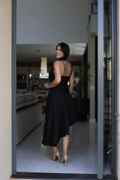 Vestido lastex nas costas assimetrico - loja online