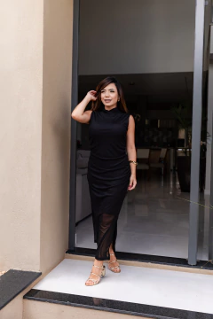 Vestido tule gola alta forrado tamanho unico (38/40) - Yamada Fashion