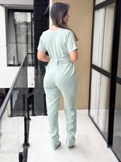 Macacão botões longo com faixa - Yamada Fashion