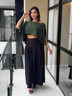 Saia longa botões - Yamada Fashion