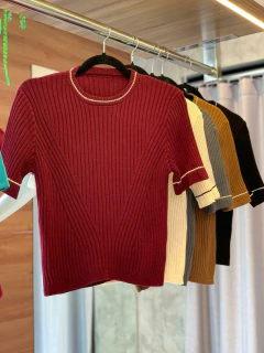 Blusa nervurada cores - loja online