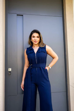 Macacão zíper cinto fivela - loja online