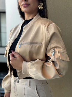 Jaqueta acetinada punho - loja online