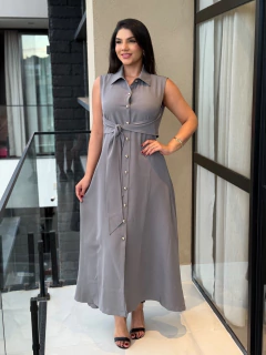 Vestido botões transpassado