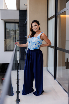 Calça pantalona lastex na cintura - comprar online