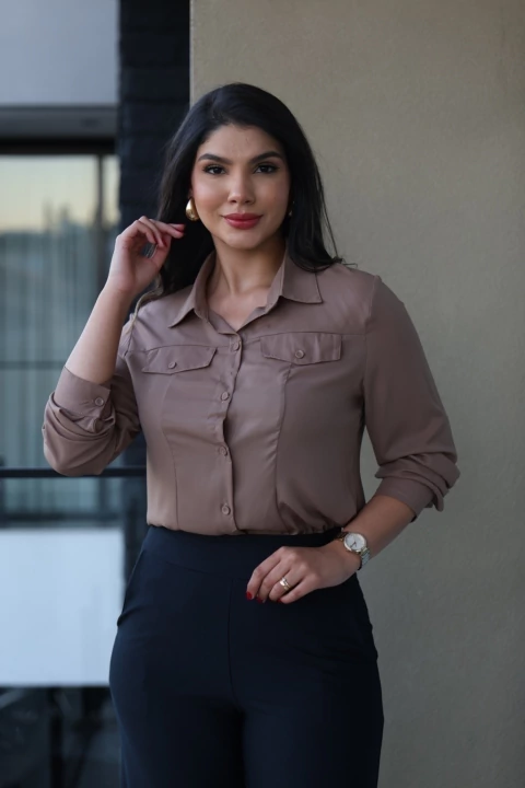 Camisa crepe de seda