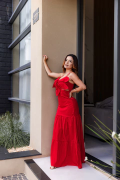 Vestido com flor na frente - comprar online